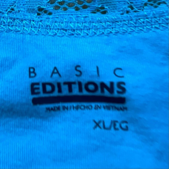 Basic Editions Women’s Blue V-Neck Tank Top - Size XL - VGUC - 100% Cotton - Picture 3 of 7